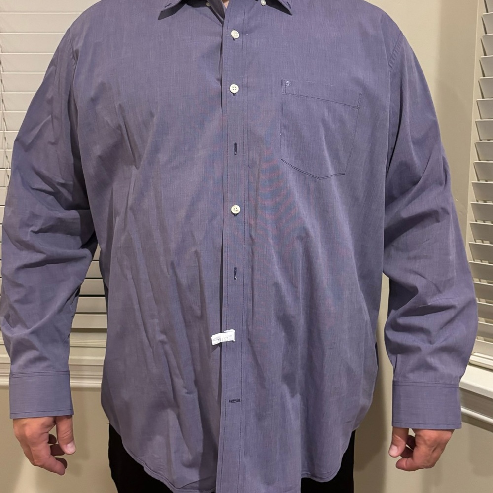 Izod men’s Big and Tall Purple Long Sleeve Button Down in 4XLT.